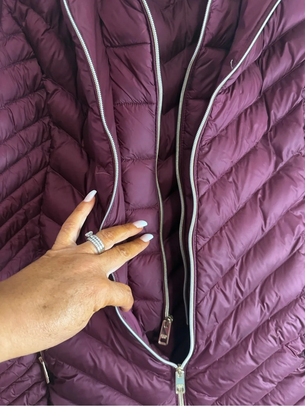 Michael Kors Women's Quilted Packable Puffer Jacket Burgundy size XXLP